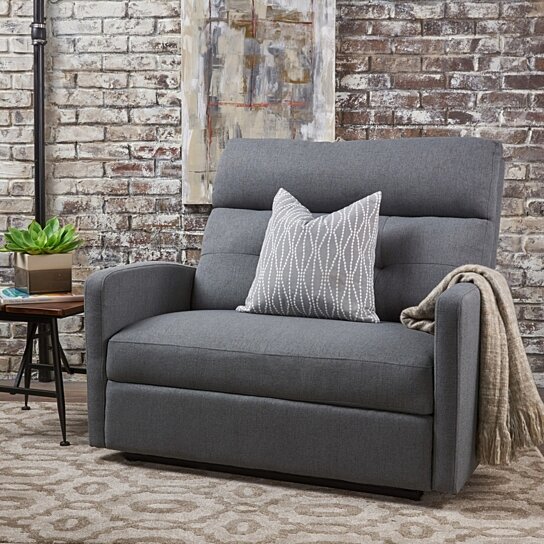 Hana Plush Cushion Tufted Back Loveseat Recliner